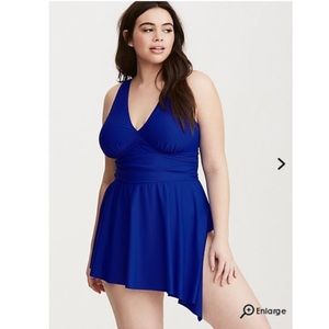 Torrid 3X Asymmetrical skirt one-piece Swimsuit